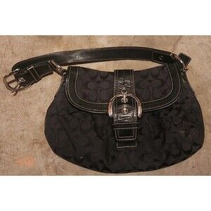 Vintage Coach Signature Sufflette Cloth Handbag